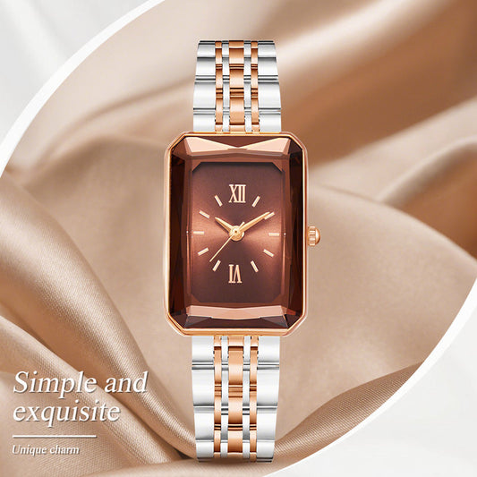 ⌚ Thin band diamond-encrusted mother-of-pearl disc! Ladies elegant quartz watch, wrist flow of light luxury charm~