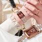 ⌚ Thin band diamond-encrusted mother-of-pearl disc! Ladies elegant quartz watch, wrist flow of light luxury charm~