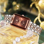 ⌚ Thin band diamond-encrusted mother-of-pearl disc! Ladies elegant quartz watch, wrist flow of light luxury charm~