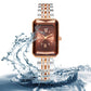 ⌚ Thin band diamond-encrusted mother-of-pearl disc! Ladies elegant quartz watch, wrist flow of light luxury charm~