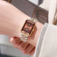 ⌚ Thin band diamond-encrusted mother-of-pearl disc! Ladies elegant quartz watch, wrist flow of light luxury charm~