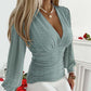 💃Sexy V - Neck Solid Color Hollow Long Sleeve Top for Women