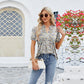 🌸2025 Summer Top! V-neck floral ruffle short-sleeved T-shirt 🌸