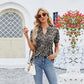 🌸2025 Summer Top! V-neck floral ruffle short-sleeved T-shirt 🌸