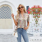 🌸2025 Summer Top! V-neck floral ruffle short-sleeved T-shirt 🌸