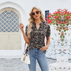 🌸2025 Summer Top! V-neck floral ruffle short-sleeved T-shirt 🌸