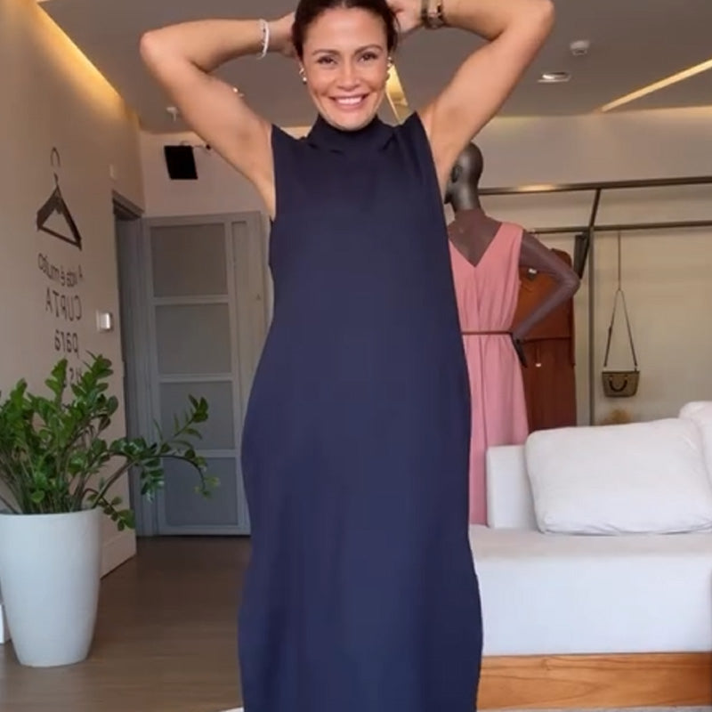 💖Internet celebrities with the same style💖Sleeveless Turtleneck Dress