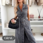 🌺2025 New! 50% OFF Women's Waistband Midi Jeans Dress ⏳