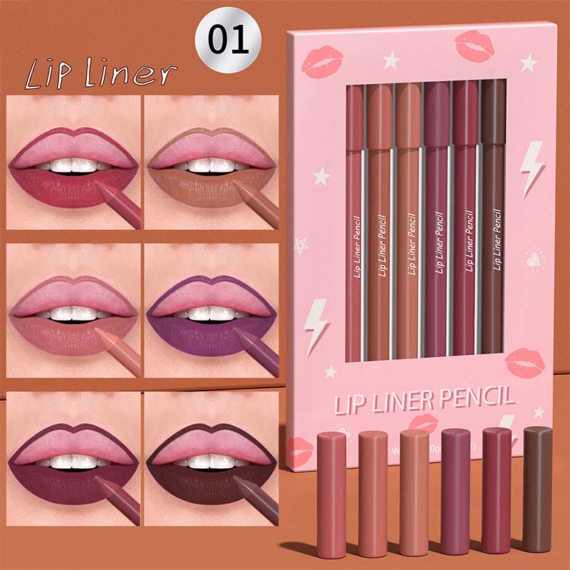 Long Lasting Matte Lip Liner Pencil Set