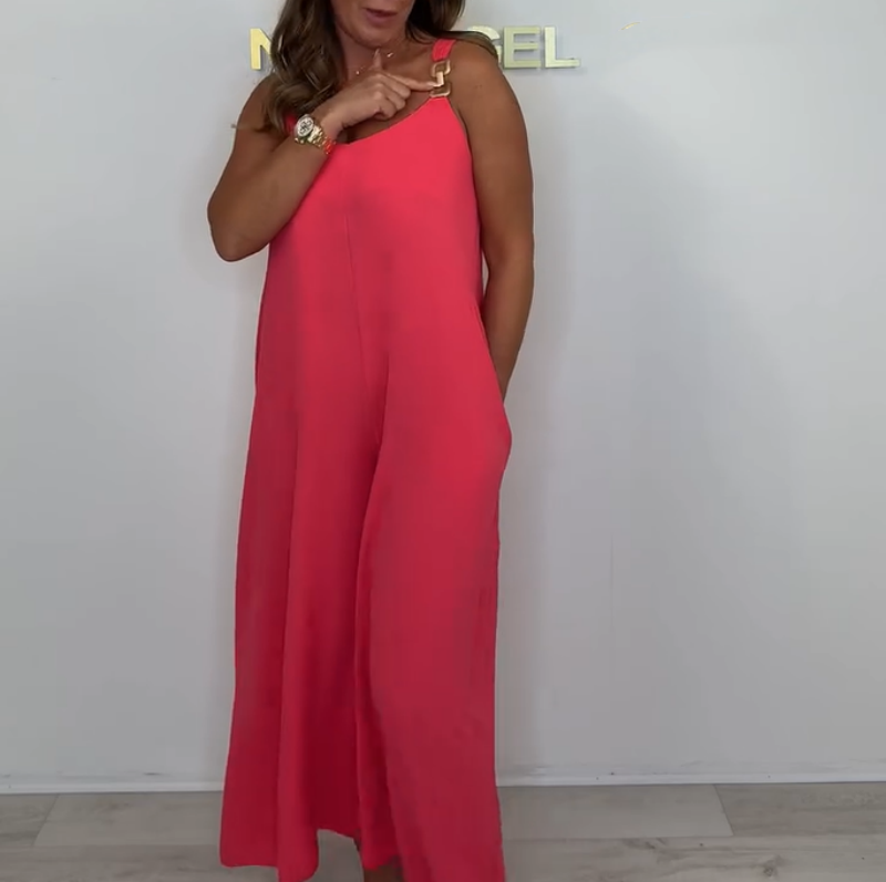 I love the 💓 women's solid-color loose jumpsuit, which is beautiful when you wear it