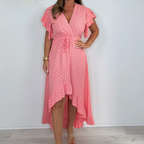 ❤️‍🔥2025 New Arrival-50% Off💖Women's Resort Style V-Neck Polka Dot Ruffle Sleeve Dress