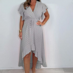 ❤️‍🔥2025 New Arrival-50% Off💖Women's Resort Style V-Neck Polka Dot Ruffle Sleeve Dress