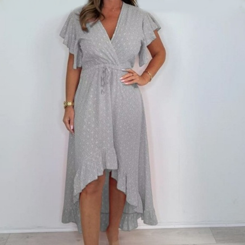 ❤️‍🔥2025 New Arrival-50% Off💖Women's Resort Style V-Neck Polka Dot Ruffle Sleeve Dress