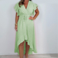 ❤️‍🔥2025 New Arrival-50% Off💖Women's Resort Style V-Neck Polka Dot Ruffle Sleeve Dress