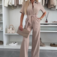 Summer outfit! 🌸 Women's belted button jumpsuit, 71% OFF for a laid-back chic look.