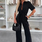Summer outfit! 🌸 Women's belted button jumpsuit, 71% OFF for a laid-back chic look.