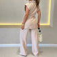 ✨ Waisted top × casual wide-leg trouser set unlocks a balanced aesthetic 👚👖 of sophistication and relaxation