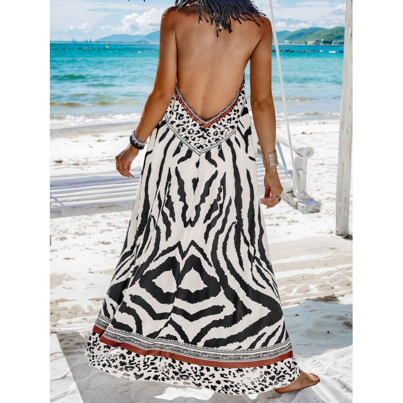 ⏰Limited - Time Zebra Leopard Print Slip Maxi Dress - Grab Yours Now