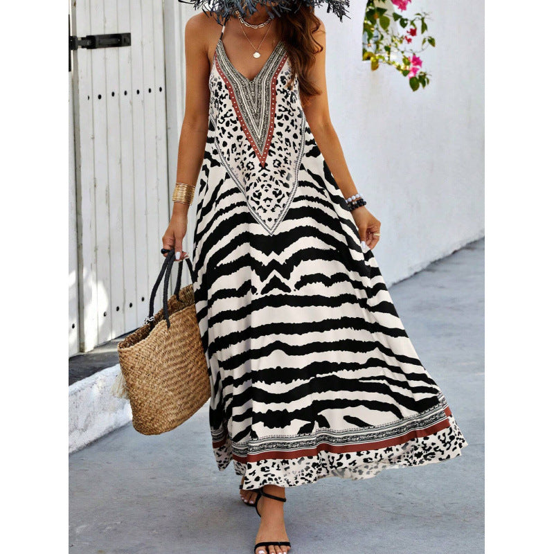 ⏰Limited - Time Zebra Leopard Print Slip Maxi Dress - Grab Yours Now