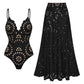 🌸Women’s Sexy One Piece Swimsuit with Matching Swim Long Skirt💕
