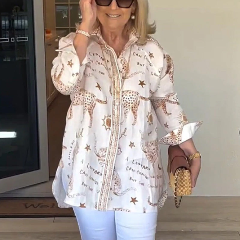 🤩 Ladies' long-sleeved loose button shirt 👚 casually stylish, get it with one click!