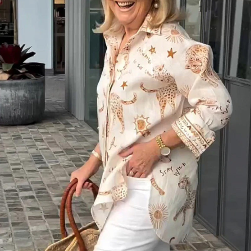 🤩 Ladies' long-sleeved loose button shirt 👚 casually stylish, get it with one click!