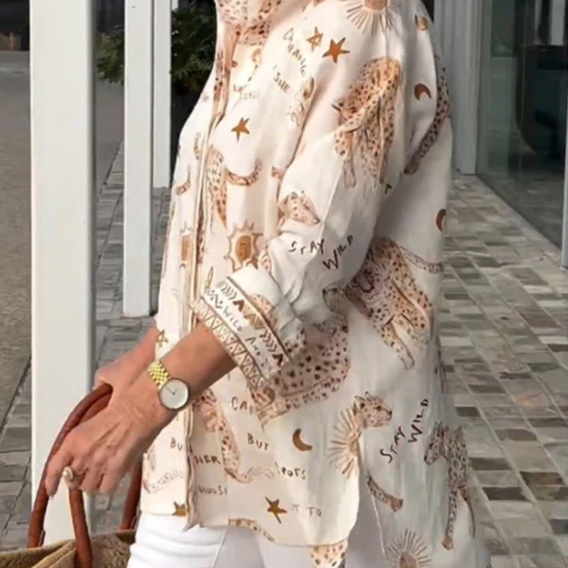 🤩 Ladies' long-sleeved loose button shirt 👚 casually stylish, get it with one click!