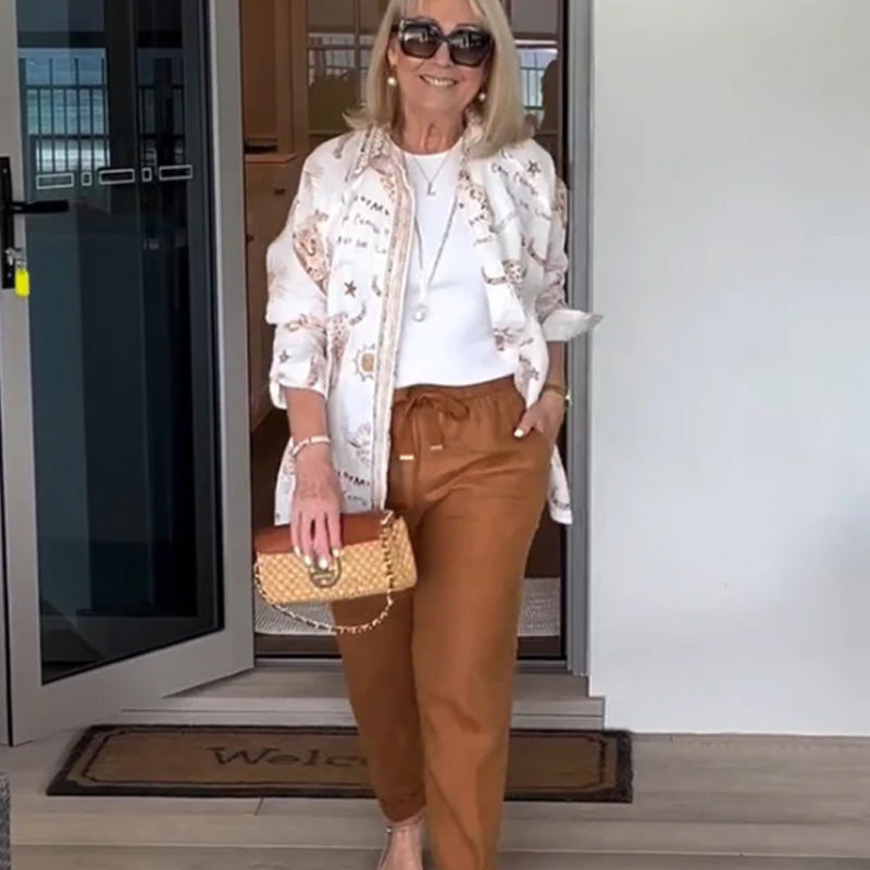 🤩 Ladies' long-sleeved loose button shirt 👚 casually stylish, get it with one click!