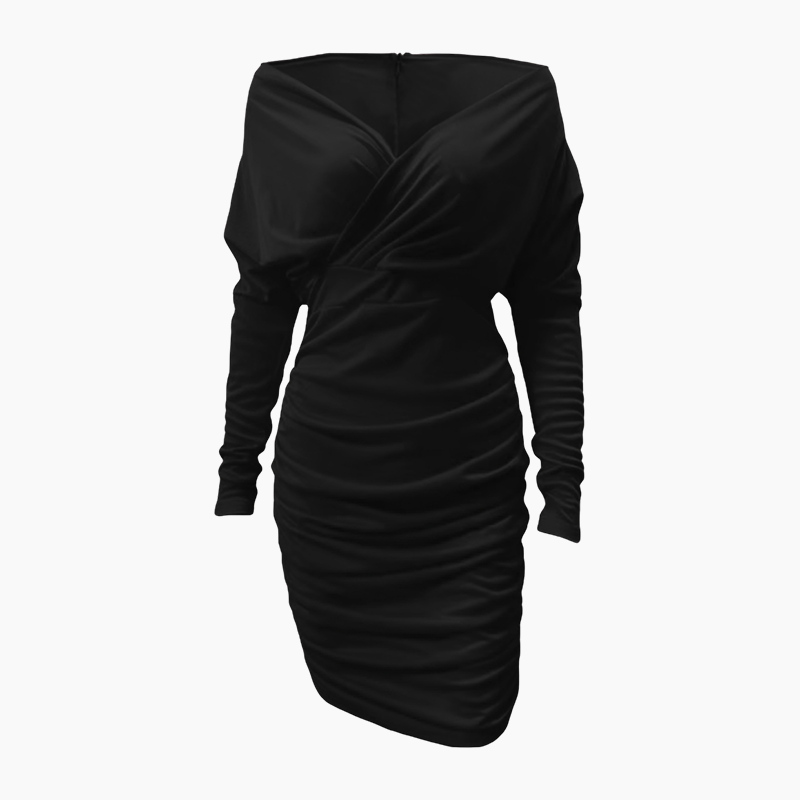 💥Sizzling Hot! Women's Ruched V-Neck Bodycon Dress — Sculpt Your Curve🔥