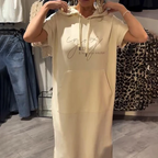 🎯 Factory direct supply ✨ for ladies solid color hooded short sleeve long skirt |