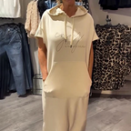 🎯 Factory direct supply ✨ for ladies solid color hooded short sleeve long skirt |