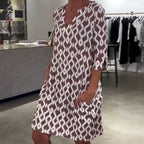 🎀Gorgeous Women's Casual V - Neck Print A - Line Dress 🥰