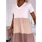 🌸 Contrasting V-neck long skirt|One click to grasp the sense of 💫 relaxation