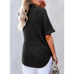 🎀Brand - New! Women's Lapel Loose Short Sleeve Top - A Fashion Must - Have 🌈