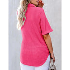 🎀Brand - New! Women's Lapel Loose Short Sleeve Top - A Fashion Must - Have 🌈