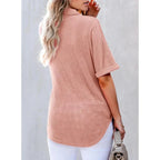 🎀Brand - New! Women's Lapel Loose Short Sleeve Top - A Fashion Must - Have 🌈