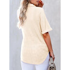🎀Brand - New! Women's Lapel Loose Short Sleeve Top - A Fashion Must - Have 🌈