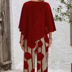 ⏰ 67% off for a limited time! 🌸 Five-quarter-sleeve top & printed trousers set