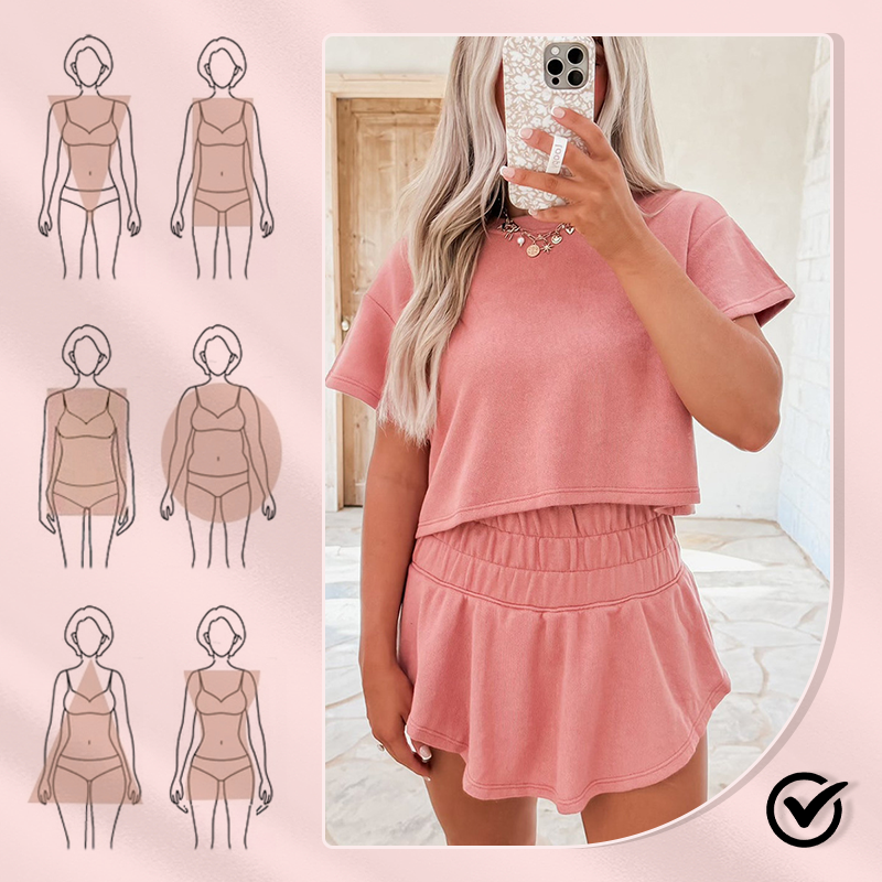 🛍️ Casual T-shirt × skirt two-piece set, casual and chic one-click get!