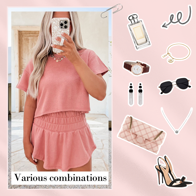 🛍️ Casual T-shirt × skirt two-piece set, casual and chic one-click get!