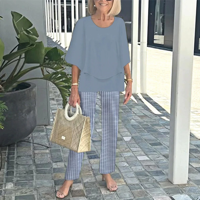 💥FLASH SALE 57% OFF💥Women’s Printed Pants & Crew Neck Top Set