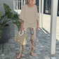 💥FLASH SALE 57% OFF💥Women’s Printed Pants & Crew Neck Top Set