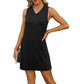 Architektonische Eleganz trifft Alltagstauglichkeit-Trägerkleid im Mini-Look mit V-Ausschnitt für Damen