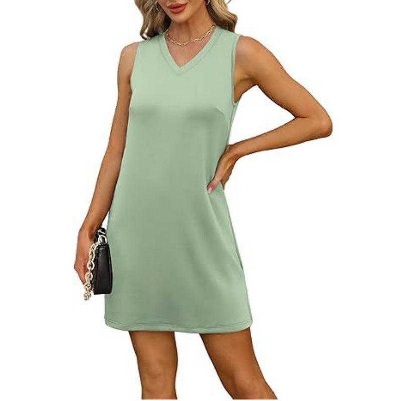 💕 Gentleness meets practicality! V-neck mini slip dress 👗, full of elegance!