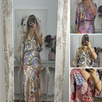 🎊 2025 New Luxury Outfits! Hand-embroidered V-neck silk maxi dress, limited sale 👑