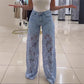 🌸 The lace splicing is absolutely stunning! Summer fashion denim, walking with the wind 💃