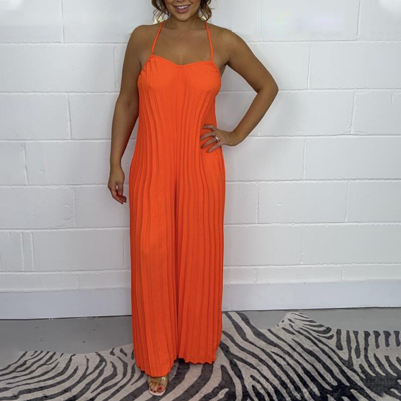 Spaghetti straps × pleated texture, and loose jumpsuits unlock the "slack and spicy". 💃👖