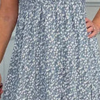 🌸French elegance! Floral high-waisted dress |💃