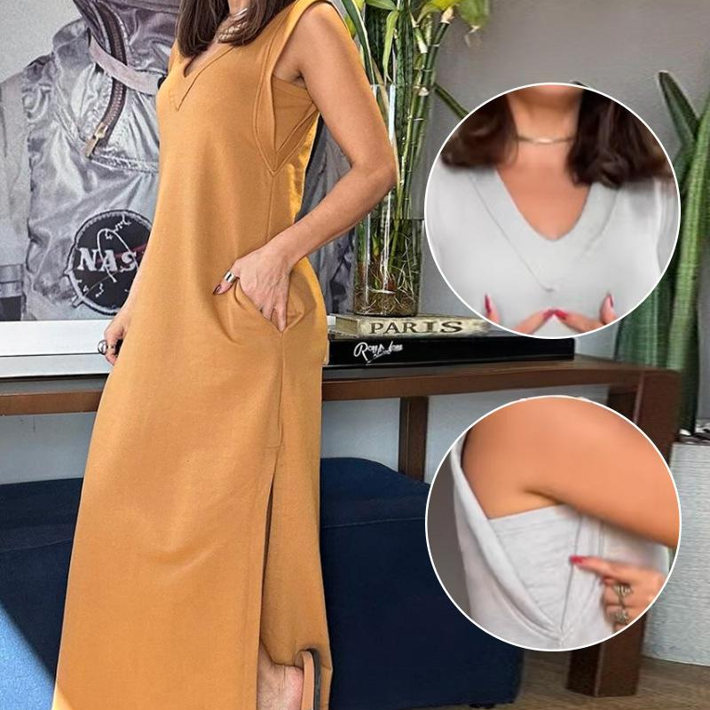 🌸New Arrival 55%OFF【S~XL】💕Women's V-Neck Sleeveless Split Maxi Dress