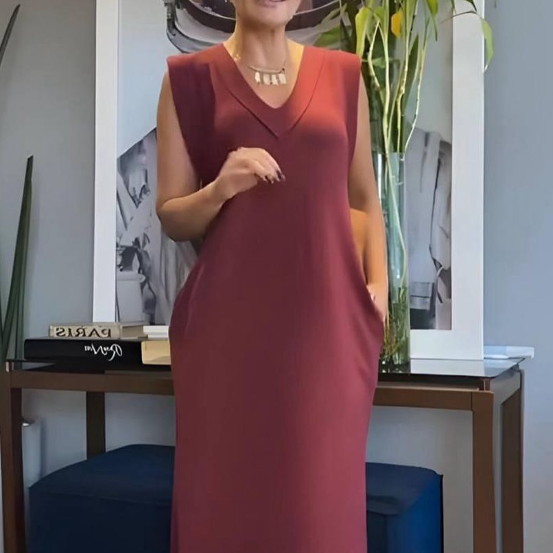 🌸New Arrival 55%OFF【S~XL】💕Women's V-Neck Sleeveless Split Maxi Dress